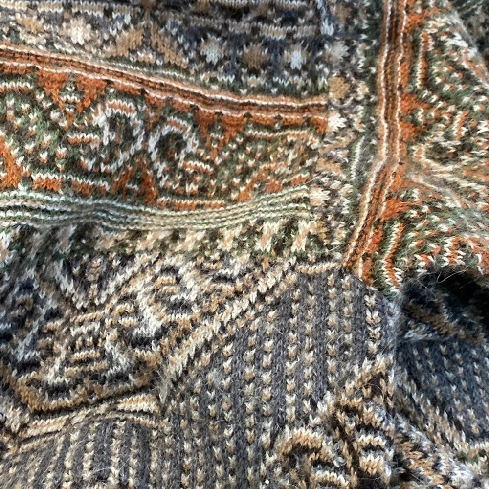 BOTTO Italian wool alpaca blend multi color long sleeve sweater XL - Picture 12 of 15